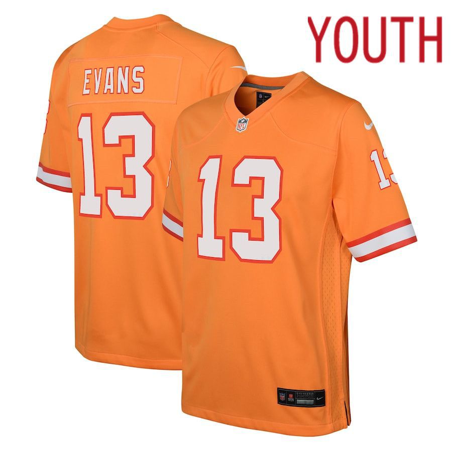 Youth Tampa Bay Buccaneers 13 Mike Evans Nike Orange Throwback Game NFL Jersey